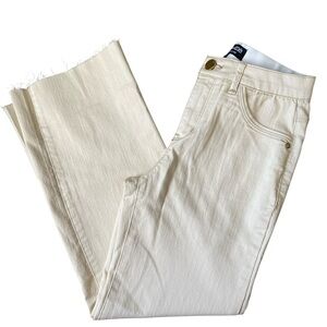 Mac & Me Women's Cream Wide Leg Ankle Jeans Size 0